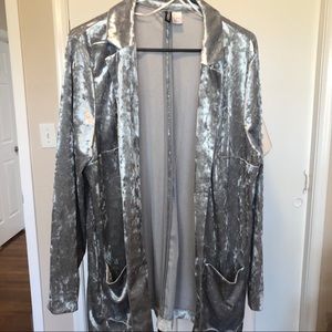 Crushed-velvet blazer